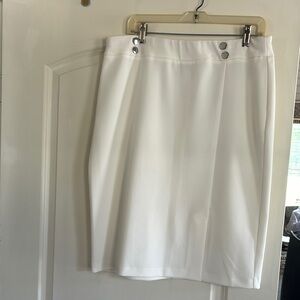 Cream Knee-Length Pencil Skirt for Work